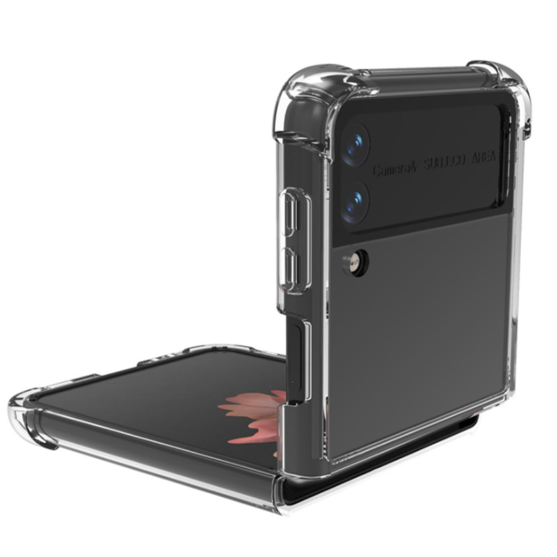 OMT 갤럭시 Z플립3 투명 젤리 범퍼 하드 케이스 OCS-ZF3C 충격방지 에어쿠션 핸드폰 휴대폰 케이스