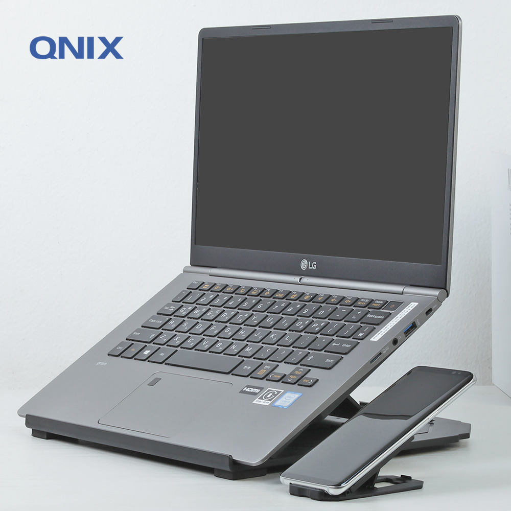 QNIX 회전식 노트북 거치대 QNC-7000 노트북받침대 스마트폰 거치