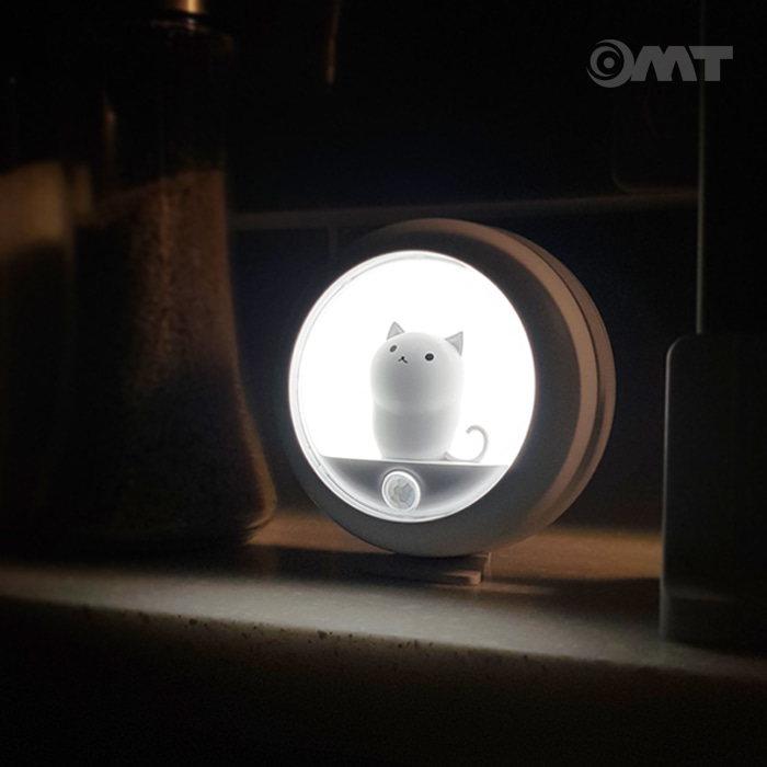 OMT 고양이 무선 LED 센서등 무선조명 현관센서등 수면등 취침등 OL-CAT