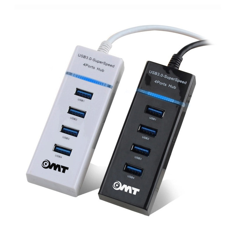 OMT 4포트 USB3.0 USB허브 OUH-HB30 [4포트/최신USB3.0버전/빠른 전송속도/케이블일체형]