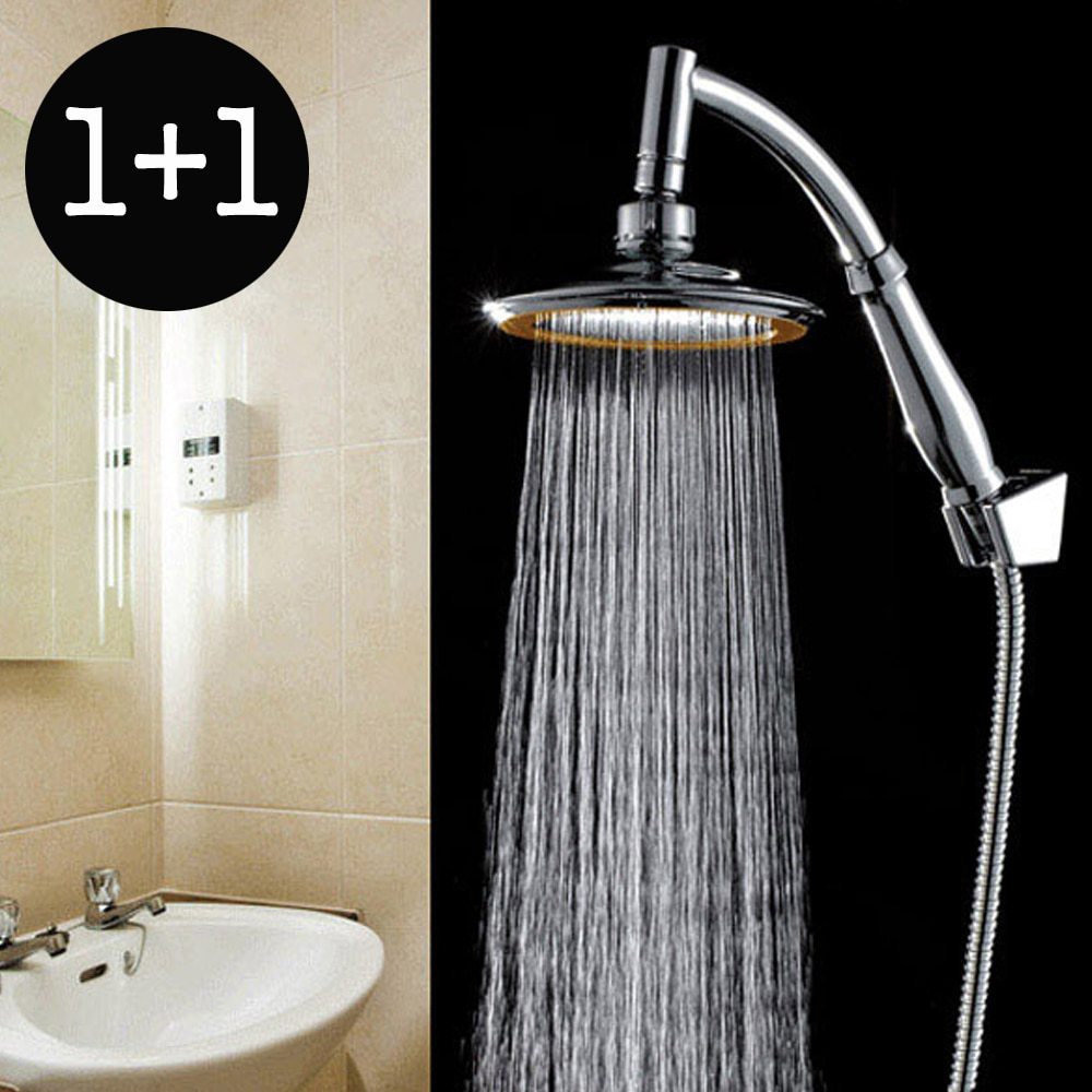 1+1 OMT 슬림형 원형 샤워기 헤드 목욕 욕실용품 수압상승 샤워수전