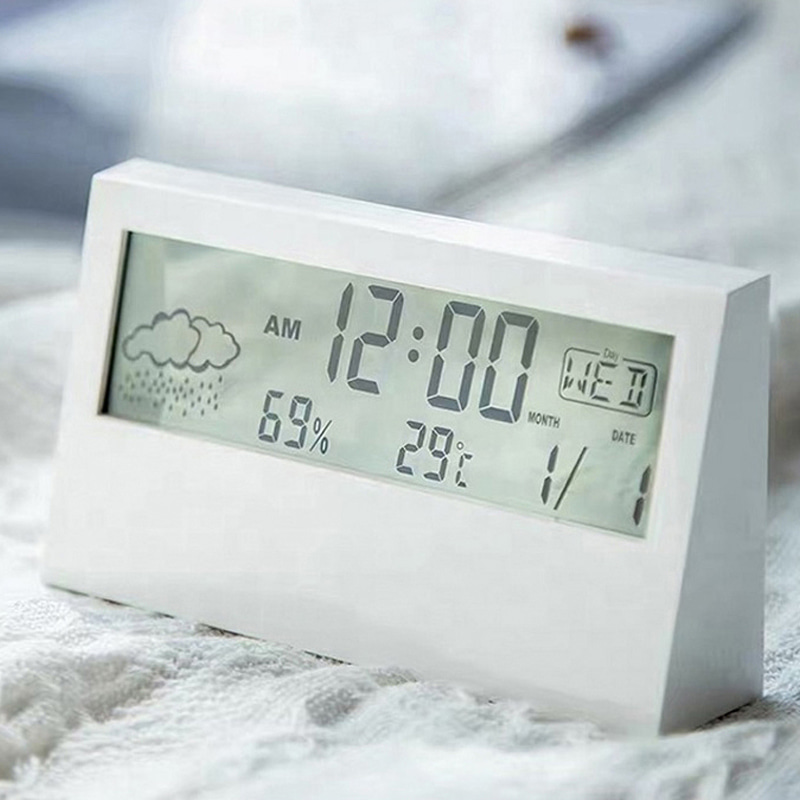 OMT 투명 LCD 스탠딩 디지털 온습도계 OTM-W701 온도계 습도계 시계