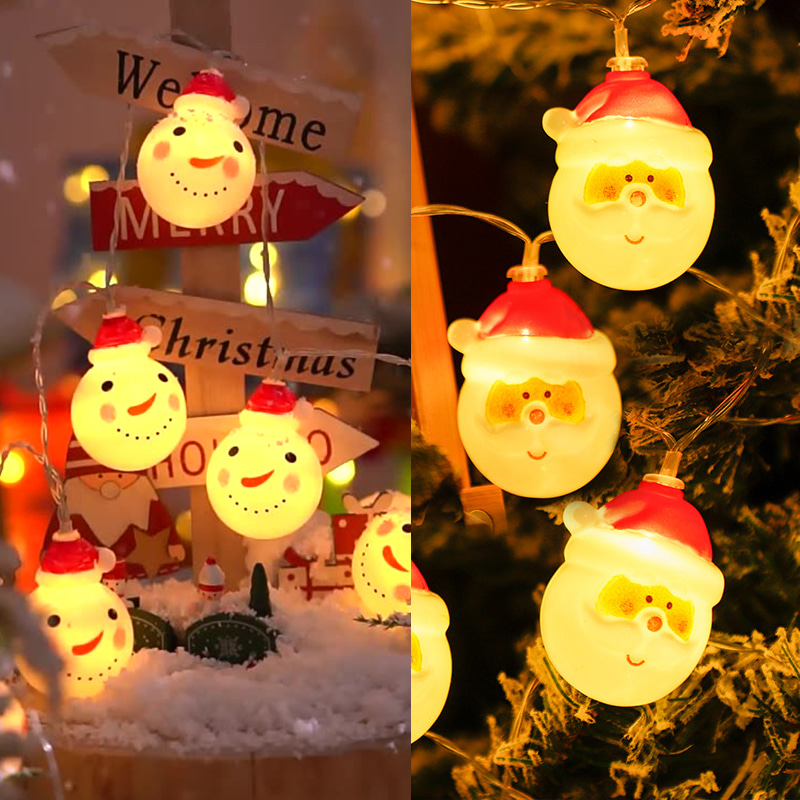 OMT 크리스마스 10구 산타 눈사람 가랜드 LED 조명 OCR-STLED 트리 장식 조명