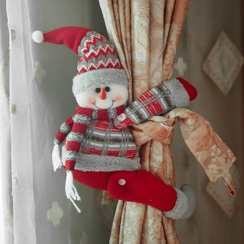 크리스마스 장식 소품 산타 눈사람 커튼 집게 OCR-CTH1