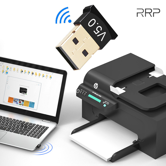 RRP 블루투스 5.0 USB 무선 동글 노트북 PC와 블루투스기기 연결사용 apt-X코덱지원 무선헤드폰 프린터 마우스 연결가능 DJD-V50