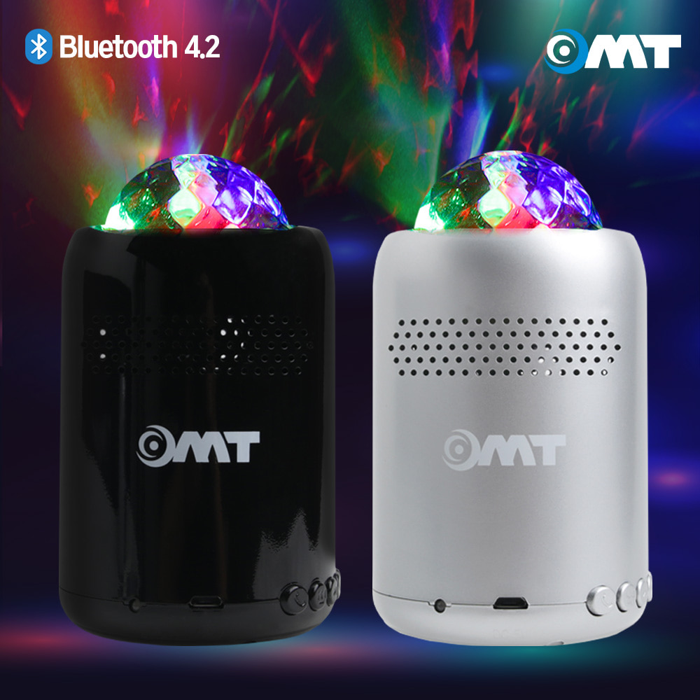OMT OBS-M16 미러볼 LED 블루투스 스피커 V4.2 핸즈프리 AUX