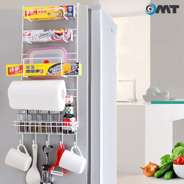 OMT 다용도 냉장고 사이드 수납 랙 OKA-MRACK 냉장고 측면 공간활용 랩 호일 보관 키친타올걸이 주방용품 걸이