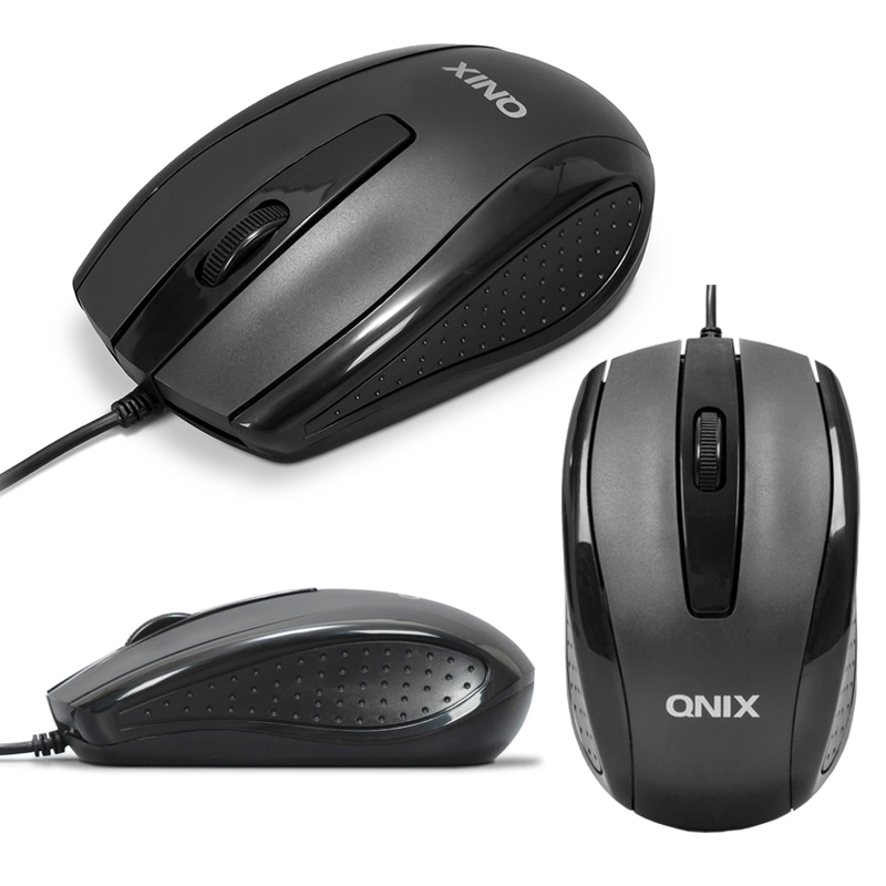 QNIX 양손잡이용 USB 컴퓨터 유선 마우스 3버튼 1000DPI QM-5000