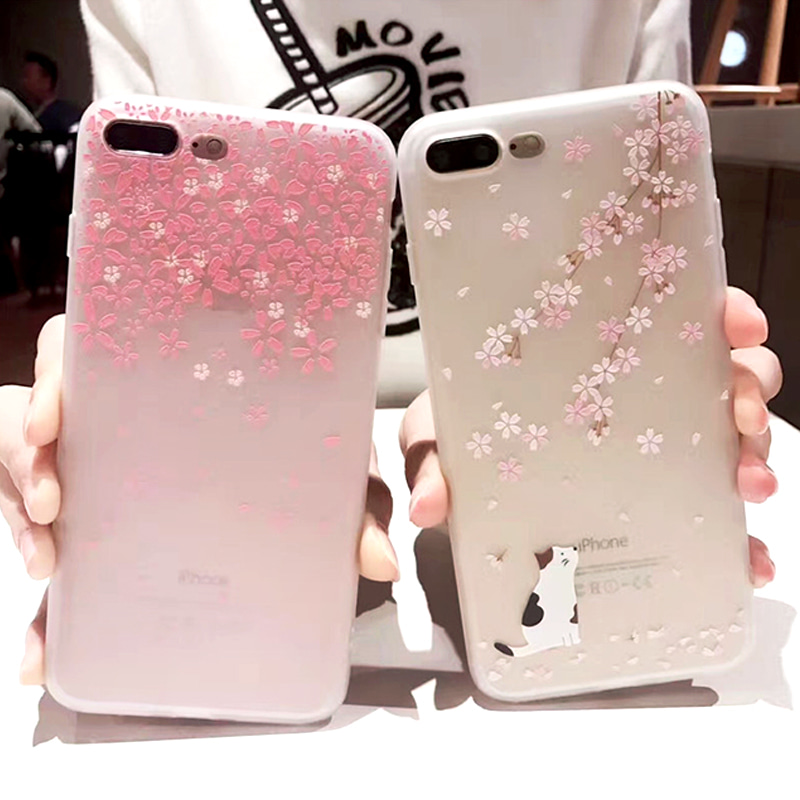 벚꽃디자인 아이폰12 케이스 실리콘 젤리 핑크 OCS-CBIP12